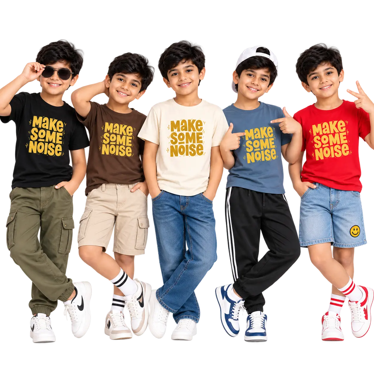Kids Make Some Noise Graphic Printed Cotton Blend Round Neck Half Sleeve T-Shirt