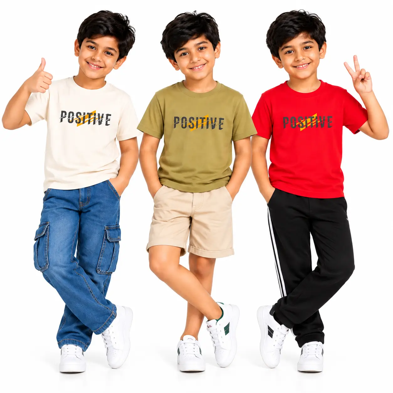 Kid Vibe “Positive Vibes, Laugh Lots” Girls Graphic T-Shirt