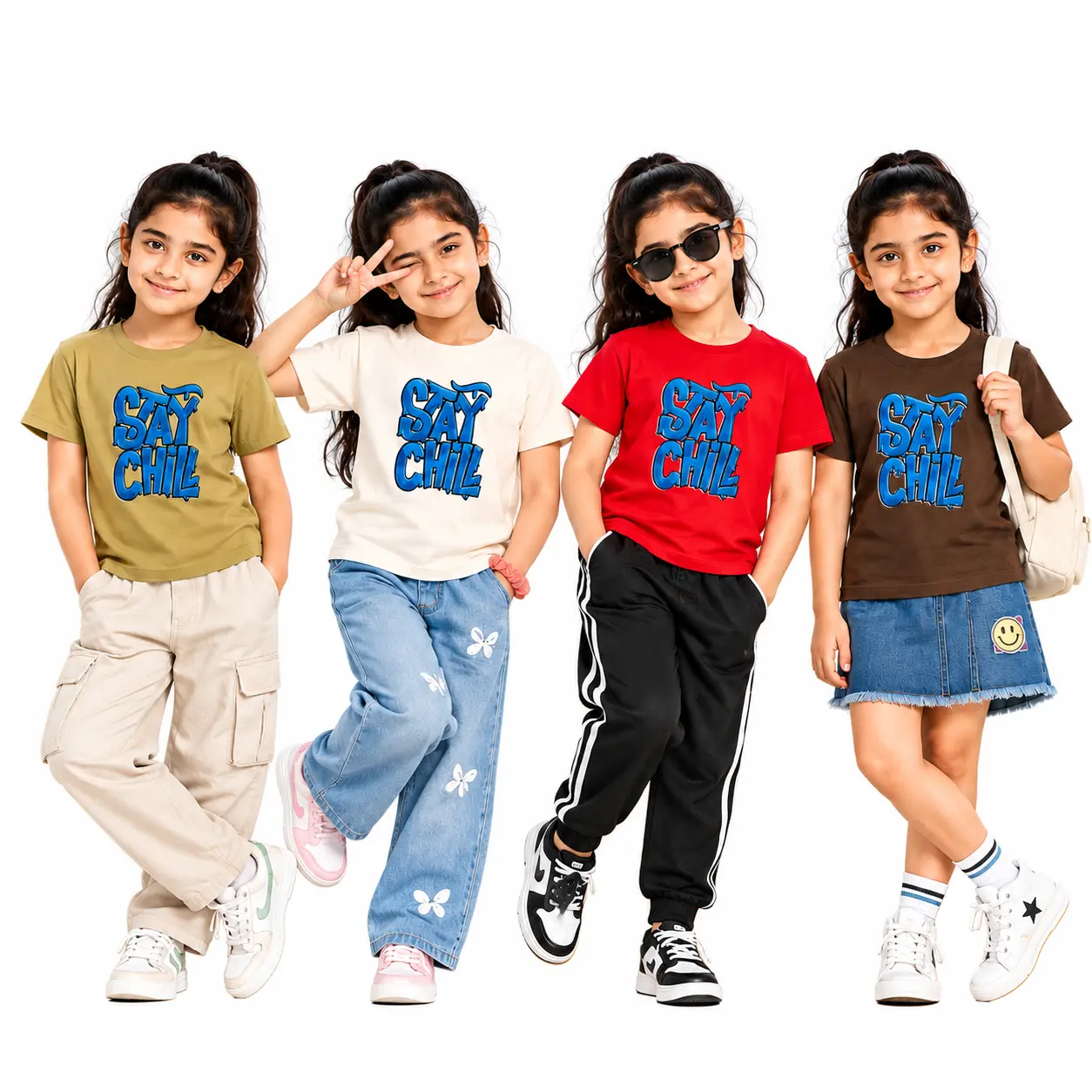 Girls Trendy Printed T-Shirt – Cotton Blend | Kids Collection