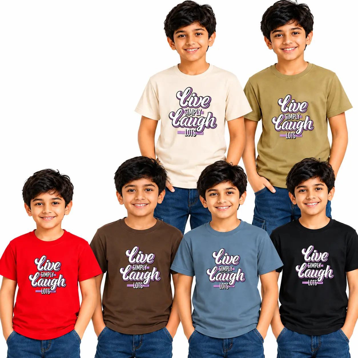 Kid Vibe “Live Simply, Laugh Lots” Girls Graphic T-Shirt