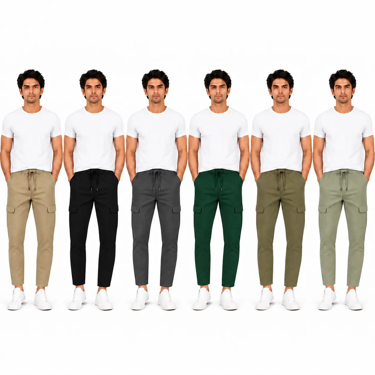 Men’s Premium Cotton Twill Regular Trouser with Elastic Waistband & Zip Pocket