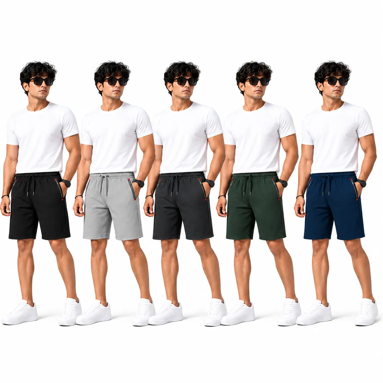 Men’s Premium NS Fabric Regular Fit Track Shorts – Elastic Waist & Zipper Pockets