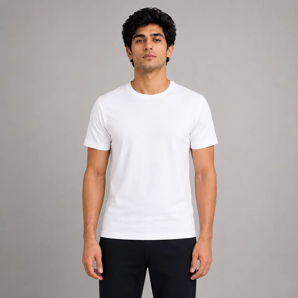 Men’s Classic Comfort Cotton Blend Round Neck T-Shirt